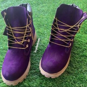 Purple Women's Timberland Boots-Chstom